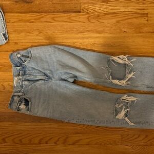 Abercrombie High Rise Destroy Straight Jeans